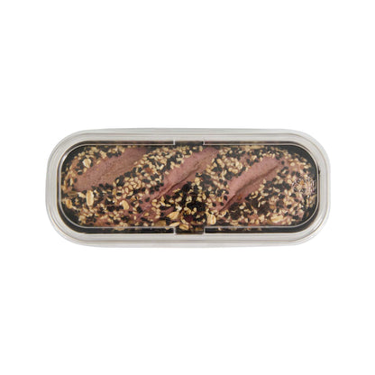 Pastry Tek 7 oz Rectangle Coffee Aluminum Baking Loaf Pan - with Plastic Dome Lid - 6 1/2" x 2 1/2" x 1 1/4" - 100 count box