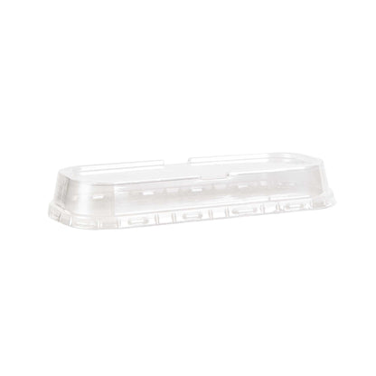 Pastry Tek 7 oz Rectangle Coffee Aluminum Baking Loaf Pan - with Plastic Dome Lid - 6 1/2" x 2 1/2" x 1 1/4" - 100 count box