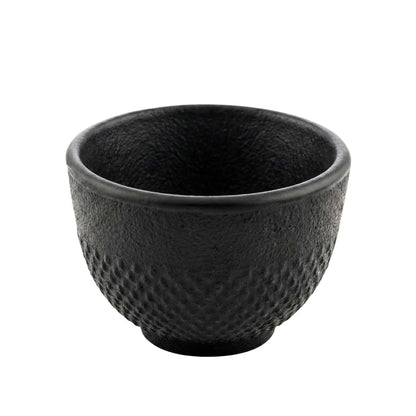 Tetsubin 5 oz Round Black Cast Iron Tea Cup - 3 1/4" x 3 1/4" x 2 1/4" - 2 count box