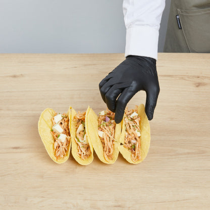 Met Lux Rectangle Silver Stainless Steel Quattro Taco Rack Stand - 4 Tacos - 7" x 2 1/2" x 1 1/2" - 1 count box