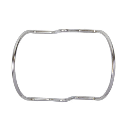 Met Lux Rectangle Silver Stainless Steel Duo Taco Rack Stand - 2 Tacos - 4 1/4" x 3 1/4" x 1 1/2" - 1 count box