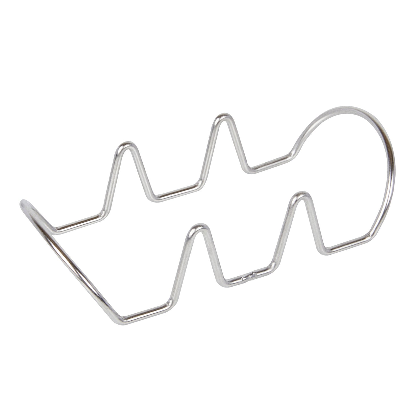 Met Lux Rectangle Silver Stainless Steel Triplo Taco Rack Stand - 3 Tacos - 6 3/4" x 3 1/4" x 1 1/2" - 1 count box