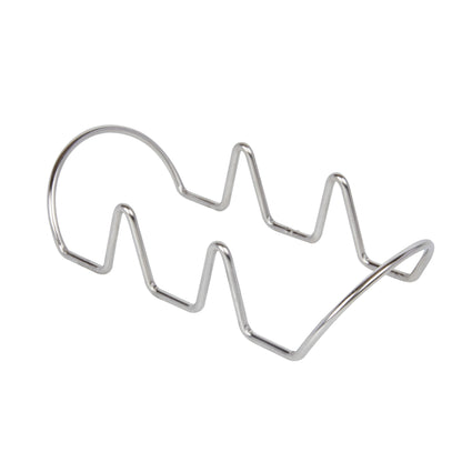 Met Lux Rectangle Silver Stainless Steel Triplo Taco Rack Stand - 3 Tacos - 6 3/4" x 3 1/4" x 1 1/2" - 1 count box