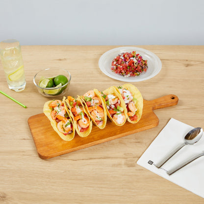 Met Lux Rectangle Silver Stainless Steel Cinque Taco Rack Stand - 5 Tacos - 8 1/4" x 2 1/2" x 1 1/2" - 1 count box