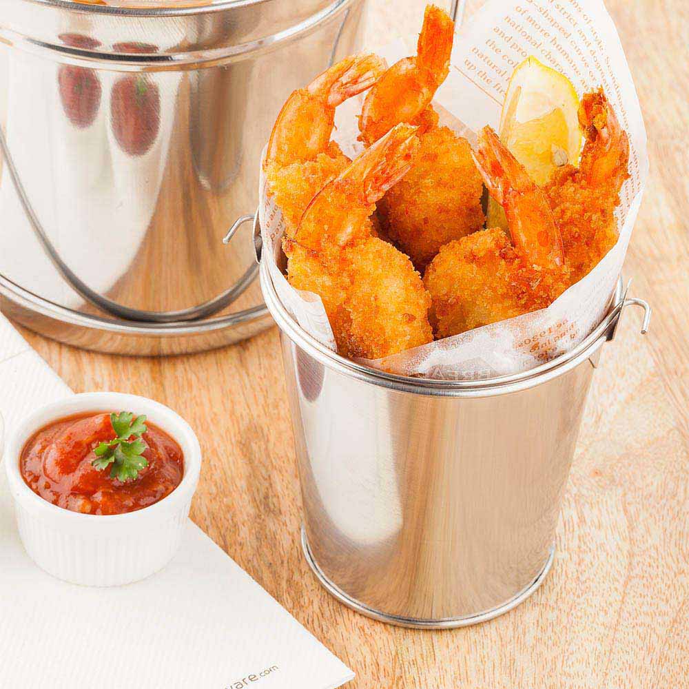 Met Lux 12 oz Round Silver Stainless Steel Mini Pail - 3 1/2" x 3 1/2" x 3 1/2" - 1 count box