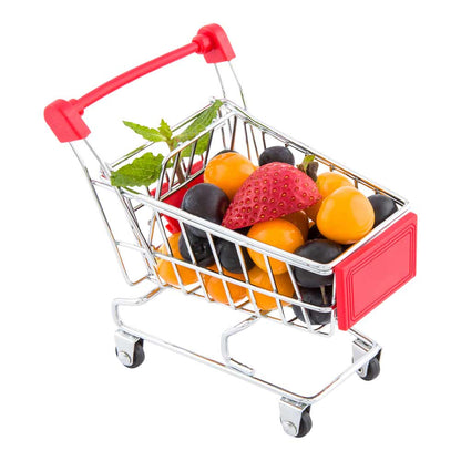 Met Lux Rectangle Silver Stainless Steel Mini Shopping Cart - 5" x 4 3/4" x 3" - 1 count box