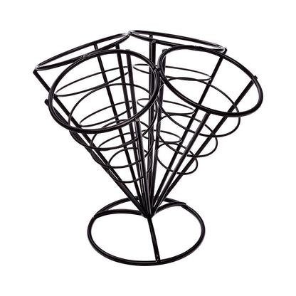Cone Tek Black Iron Cone Stand - 4 slots - 3 1/2" x 3 1/2" x 6 3/4" - 1 count box