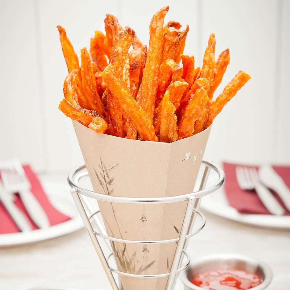 Cone Tek Silver Stainless Steel Singolo Cone Stand - 2 Sauce Holders - 4" x 4" x 5 1/2" - 1 count box