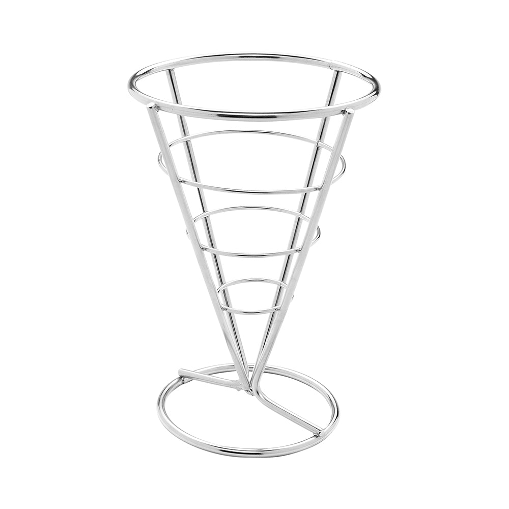 Cone Tek Silver Stainless Steel Singolo Cone Stand - 4" x 4" x 5 1/2" - 1 count box