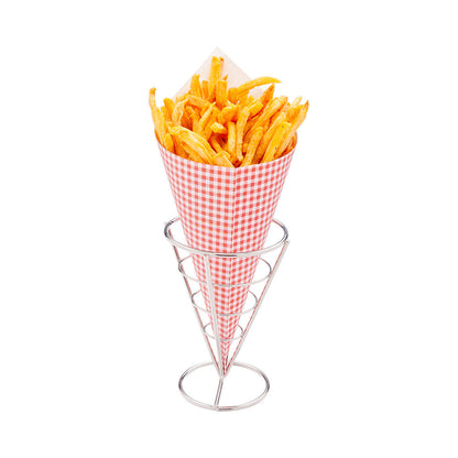 Cone Tek Silver Stainless Steel Singolo Cone Stand - 4" x 4" x 5 1/2" - 1 count box