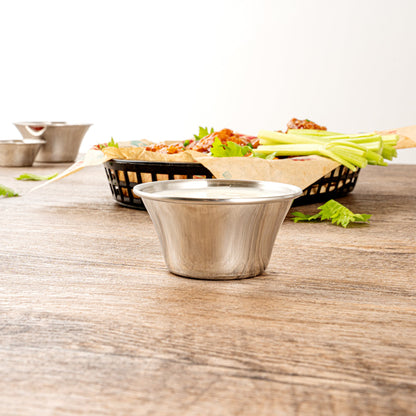 Met Lux 4 oz Stainless Steel Condiment Cup - 3" x 3" x 1 1/2" - 10 count box