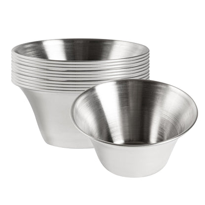 Met Lux 6 oz Stainless Steel Condiment Cup - 3 3/4" x 3 3/4" x 2" - 10 count box