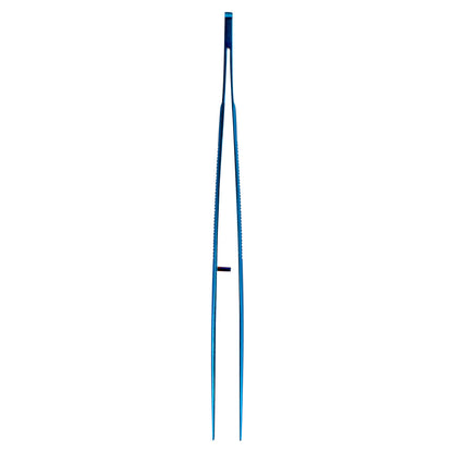Perfect Point Titanium Blue Stainless Steel Fine Point Tweezers - 6 1/4" x 3/4" x 1/2" - 1 count box