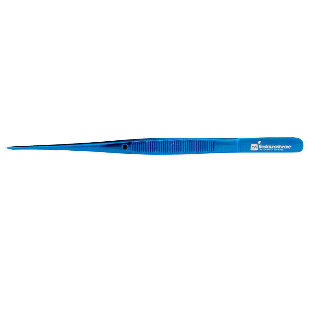 Perfect Point Titanium Blue Stainless Steel Fine Point Tweezers - 6 1/4" x 3/4" x 1/2" - 1 count box