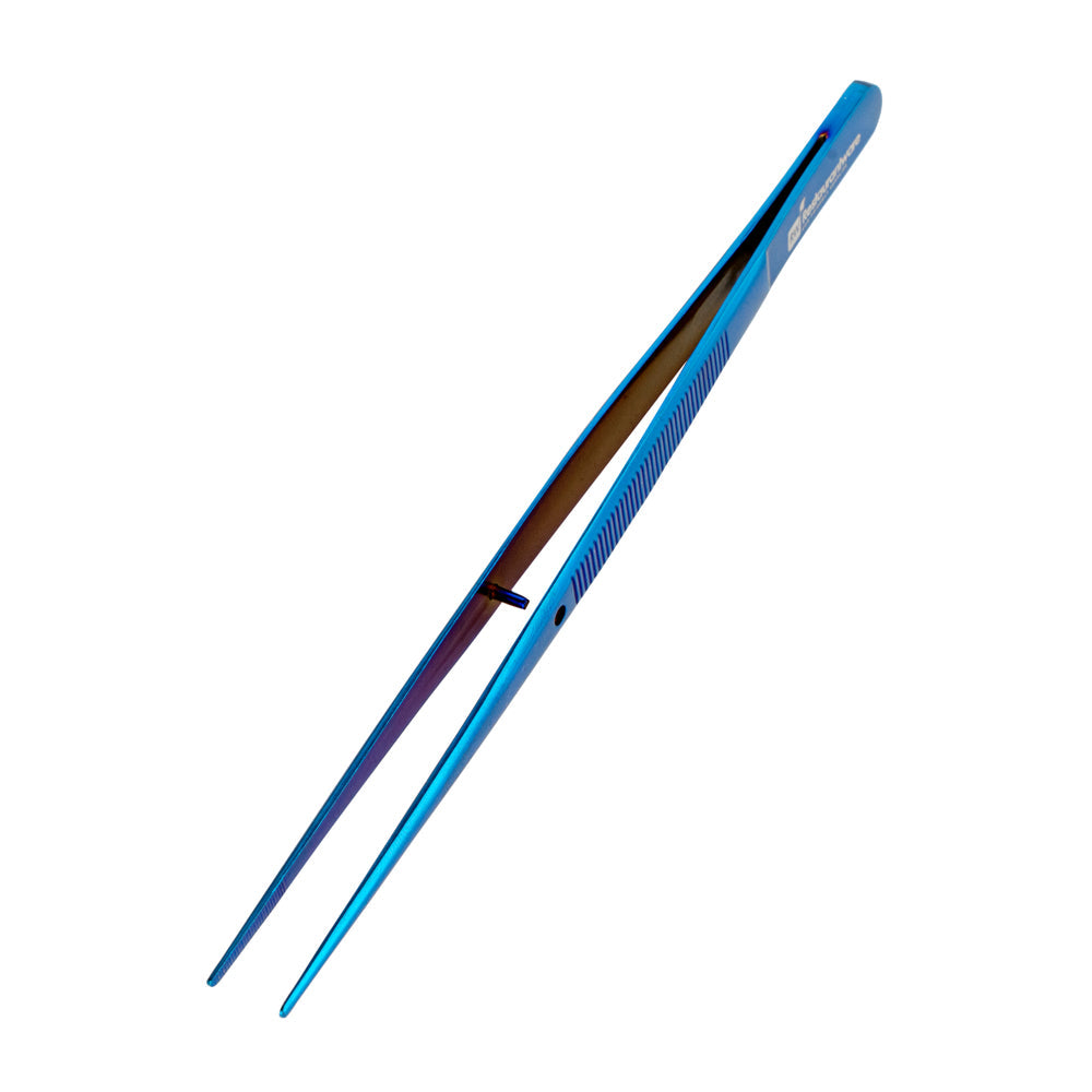 Perfect Point Titanium Blue Stainless Steel Fine Point Tweezers - 6 1/4" x 3/4" x 1/2" - 1 count box