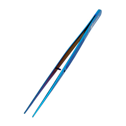 Perfect Point Titanium Blue Stainless Steel Fine Point Tweezers - 6 1/4" x 3/4" x 1/2" - 1 count box