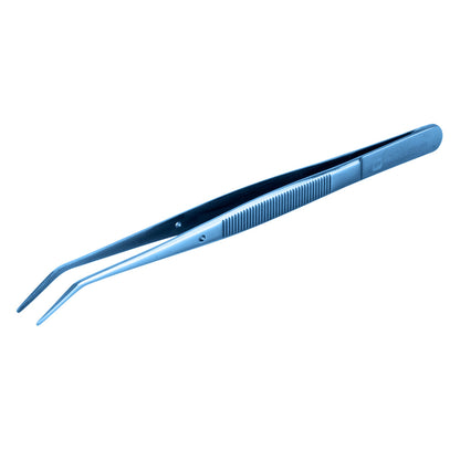 Perfect Point Titanium Blue Stainless Steel Slant Nose Tweezers - 6 1/4" x 3/4" x 1/2" - 1 count box