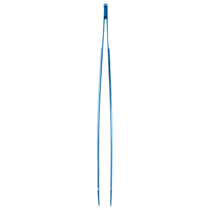 Perfect Point Titanium Blue Stainless Steel Slant Nose Tweezers - 6 1/4" x 3/4" x 1/2" - 1 count box