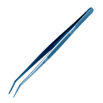 Perfect Point Titanium Blue Stainless Steel Slant Nose Tweezers - 6 1/4" x 3/4" x 1/2" - 1 count box