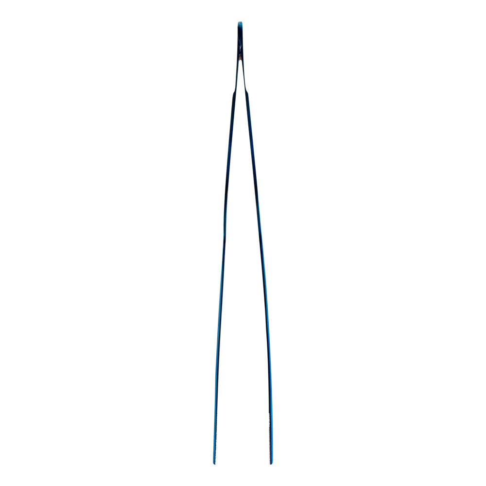 Perfect Point Titanium Blue Stainless Steel Offset Tweezers - 8" x 3/4" x 1/2" - 1 count box