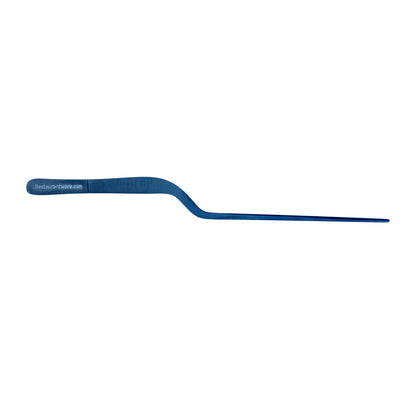 Perfect Point Titanium Blue Stainless Steel Offset Tweezers - 8" x 3/4" x 1/2" - 1 count box