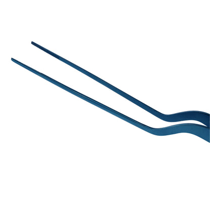 Perfect Point Titanium Blue Stainless Steel Offset Tweezers - 8" x 3/4" x 1/2" - 1 count box
