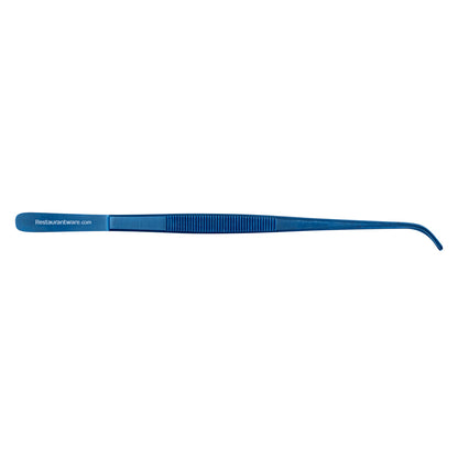 Perfect Point Titanium Blue Stainless Steel Short Slant Nose Tweezers - 9 1/2" x 3/4" x 1/2" - 1 count box