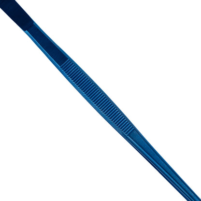 Perfect Point Titanium Blue Stainless Steel Short Slant Nose Tweezers - 9 1/2" x 3/4" x 1/2" - 1 count box