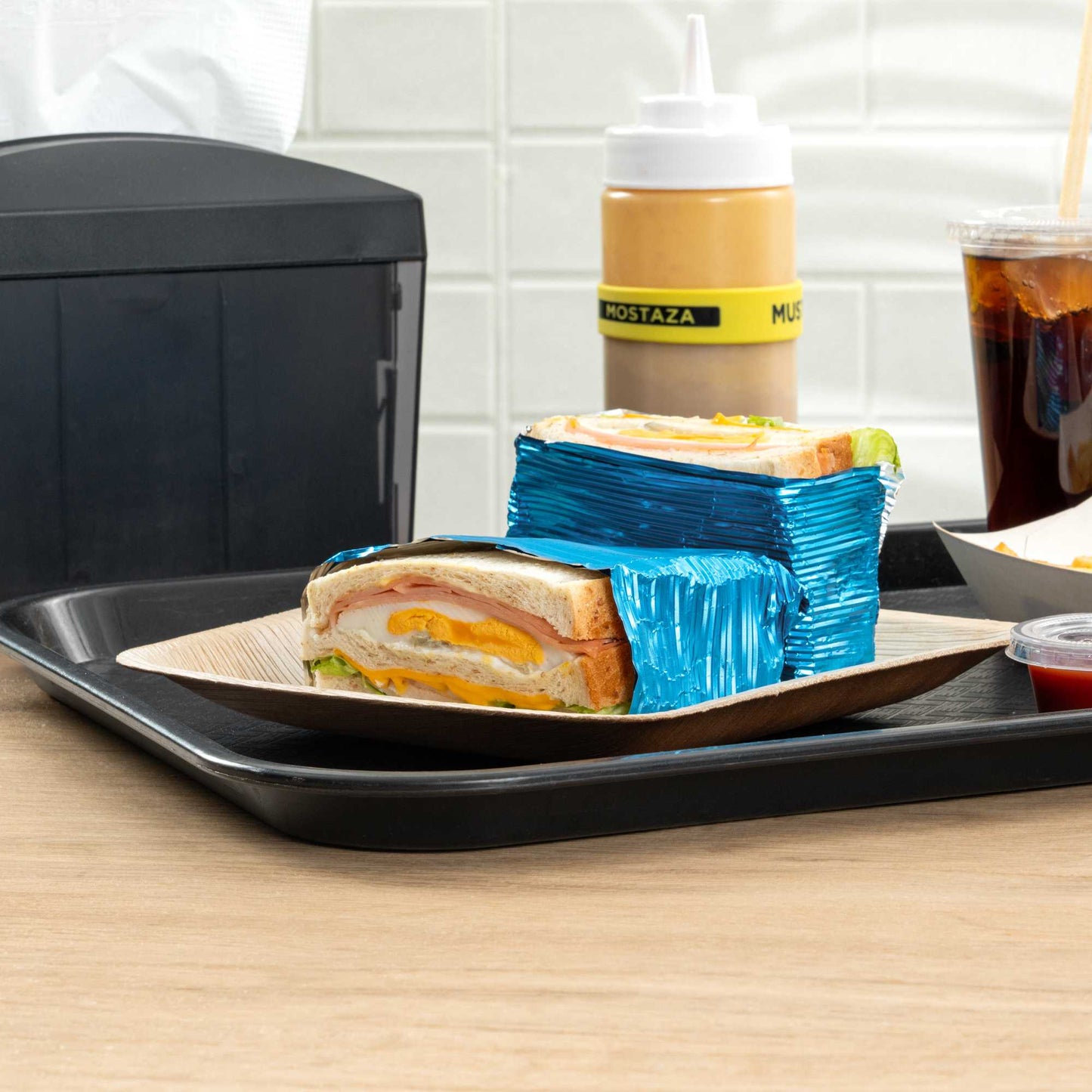Foil Lux Electric Blue Aluminum Wrap and Basket Liner - Ripple - 12" x 12" - 500 count box