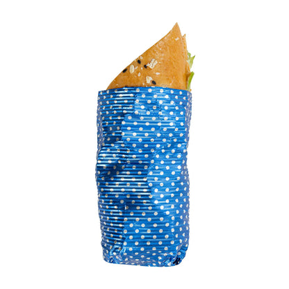 Foil Lux Royal Blue Aluminum Wrap and Basket Liner - Ripple, Polka Dot - 12" x 12" - 500 count box