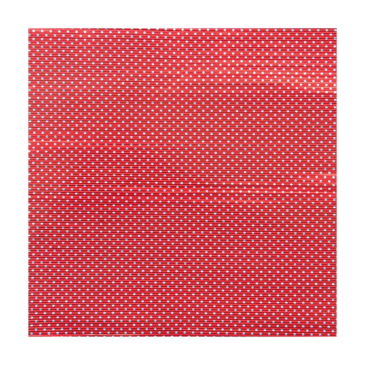 Foil Lux Red Polka Dot Aluminum Wrap and Basket Liner - Ripple - 12" x 12" - 500 count box