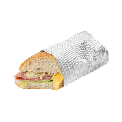 Foil Lux Silver Aluminum Wrap and Basket Liner - Ripple - 12" x 12" - 500 count box