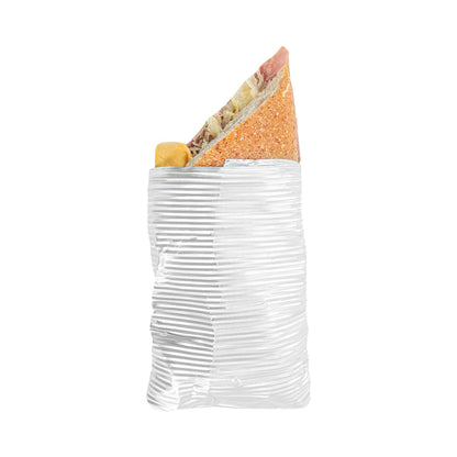 Foil Lux Silver Aluminum Wrap and Basket Liner - Ripple - 12" x 12" - 500 count box