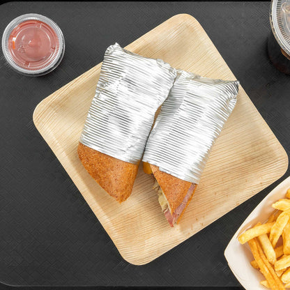 Foil Lux Silver Aluminum Wrap and Basket Liner - Ripple - 12" x 12" - 500 count box