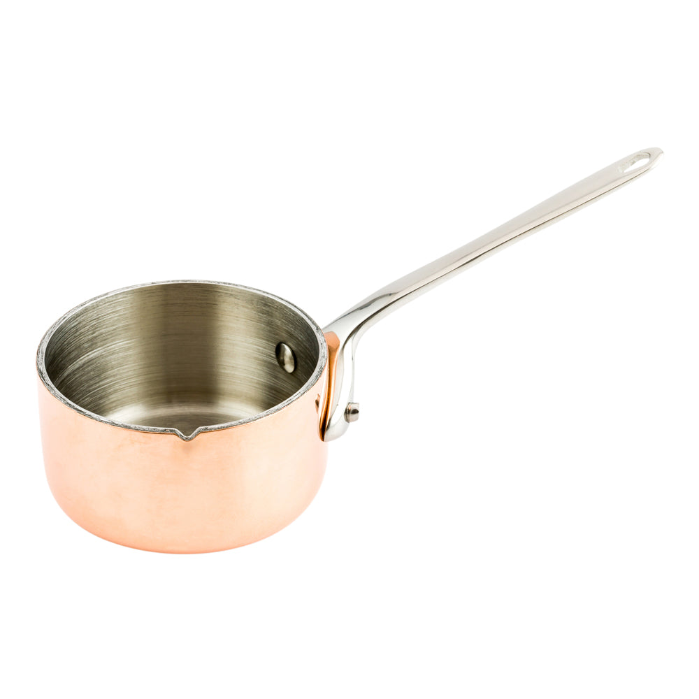 Met Lux 2 oz Copper Stainless Steel Mini Sauce Pan - Easy Pour Lip - 5" x 2 1/4" x 2" - 1 count box