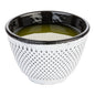Tetsubin 4 oz White Cast Iron Tea Cup - Hobnail - 3" x 3" x 3 1/4" - 2 count box