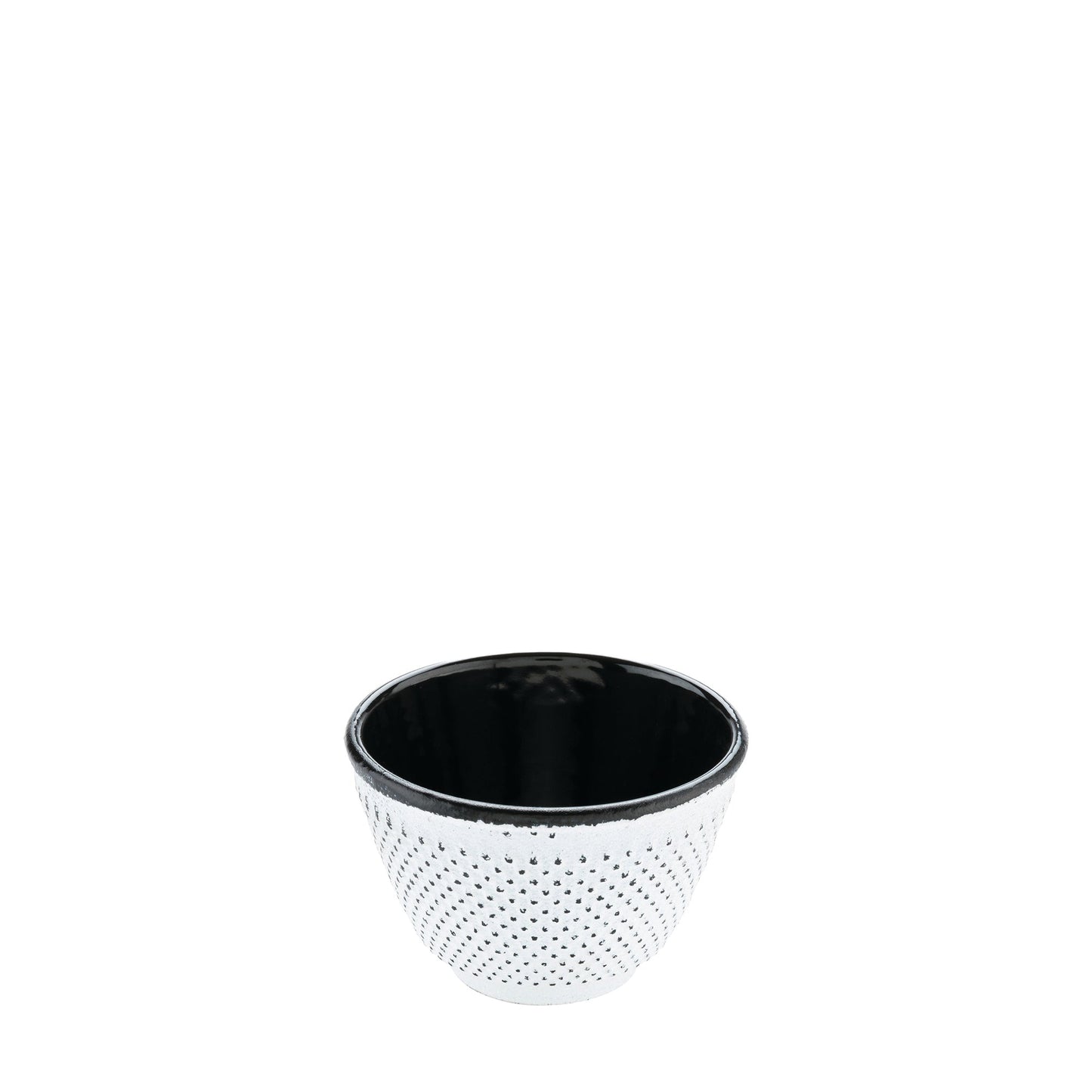 Tetsubin 2 oz White Cast Iron Tea Cup - Hobnail - 2 1/2" x 2 1/2" x 1 3/4" - 2 count box