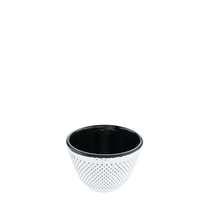 Tetsubin 2 oz White Cast Iron Tea Cup - Hobnail - 2 1/2" x 2 1/2" x 1 3/4" - 2 count box