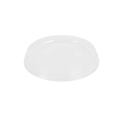 Foil Lux Round Clear Plastic Flat Lid - Fits 4 oz Aluminum Baking Cup - 3 1/2" x 3 1/2" - 100 count box