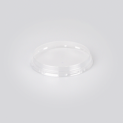 Foil Lux Round Clear Plastic Flat Lid - Fits 4 oz Aluminum Baking Cup - 3 1/2" x 3 1/2" - 100 count box