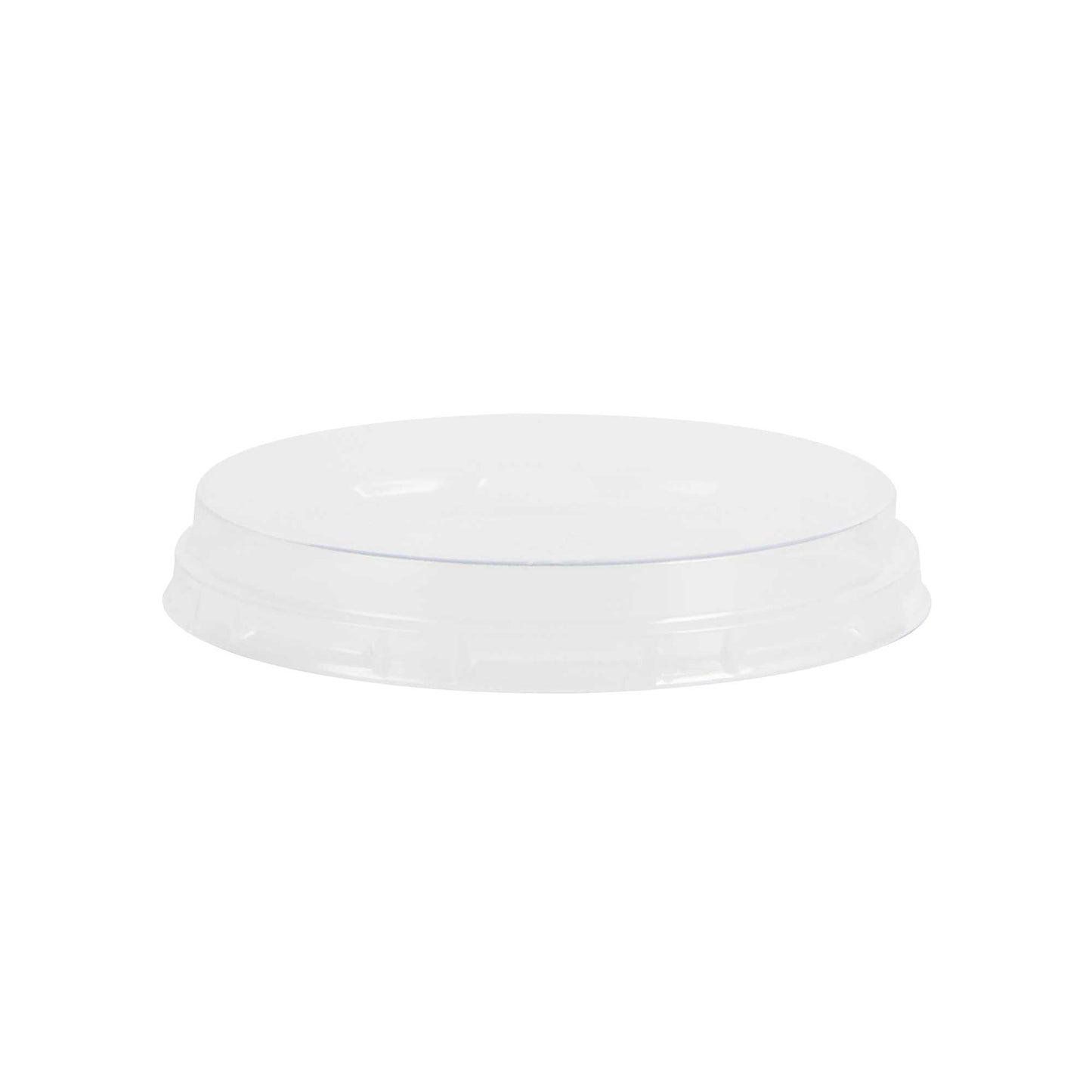 Foil Lux Round Clear Plastic Flat Lid - Fits 4 oz Aluminum Baking Cup - 3 1/2" x 3 1/2" - 100 count box