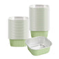Foil Lux 10 oz Square Pistachio Green Aluminum Baking Cup - 4 1/4" x 4 1/4" x 1 1/2" - 100 count box
