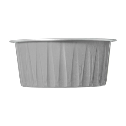 Foil Lux 4 oz Round Gray Aluminum Baking Cup - Lids Available - 3 1/4" x 3 1/4" x 1 1/2" - 100 count box