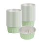 Foil Lux 4 oz Round Pistachio Green Aluminum Baking Cup - Lids Available - 3 1/4" x 3 1/4" x 1 1/2" - 100 count box