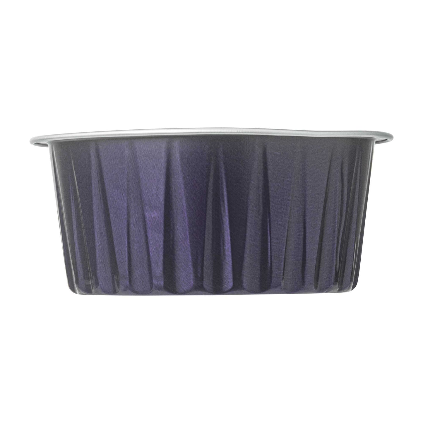 Foil Lux 4 oz Round Purple Aluminum Baking Cup - Lids Available - 3 1/4" x 3 1/4" x 1 1/2" - 100 count box