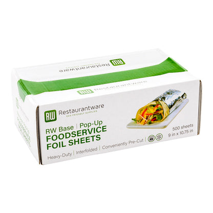 Chef 101 Foodservice Heavy-Duty Aluminum Foil Pop-Up Sheet - Interfolded - 9" x 10 3/4" - 500 count box