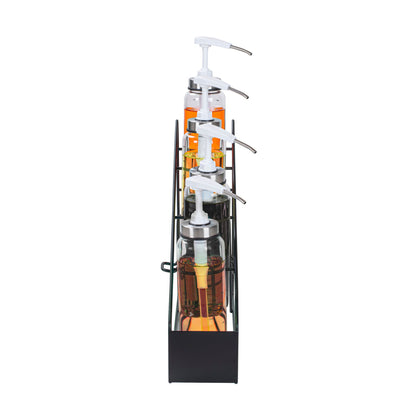 Restpresso Black Iron Bottle Display - 4-Tier - 17" x 4 1/4" x 13" - 1 count box
