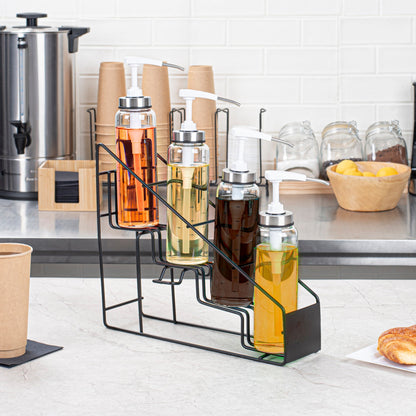 Restpresso Black Iron Bottle Display - 4-Tier - 17" x 4 1/4" x 13" - 1 count box