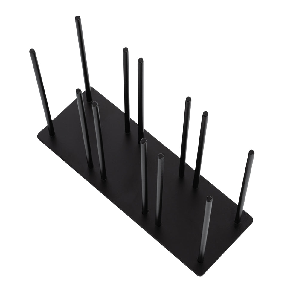 Chef 101 Black Iron Horizontal Portion Cup / Lid Organizer - 3 Section - 8 1/4" x 3" x 6" - 1 count box