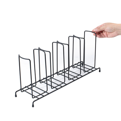 Restpresso Black Iron Cup / Lid Display - 4 Section - 18 1/2" x 8 1/2" x 5" - 1 count box